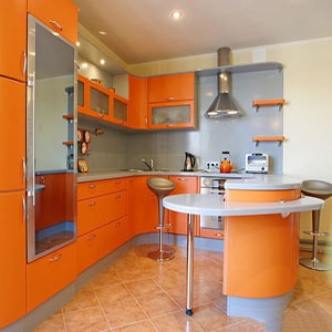 رنگ نارنجی در آشپزخانه