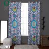 پرده پانچ طرح دار مدل سنتی آبی