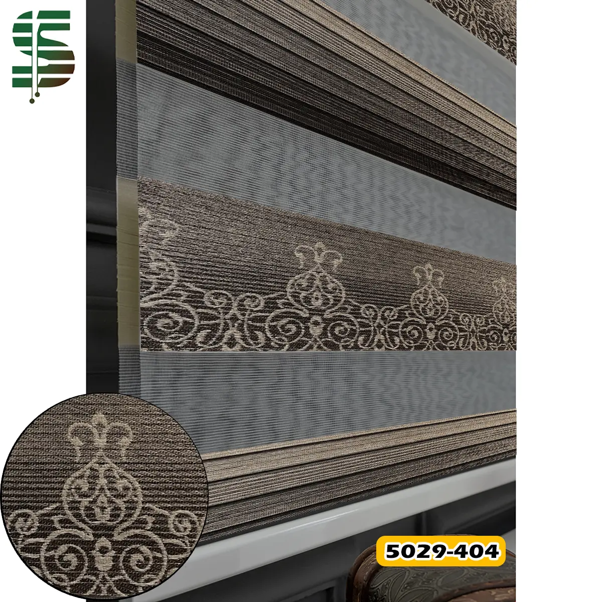 پرده زبرا پلیسه گلدار 5029 در 3 رنگ