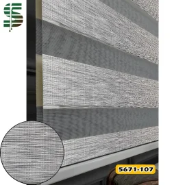 پرده زبرا کد 5671 رنگ طوسی روشن