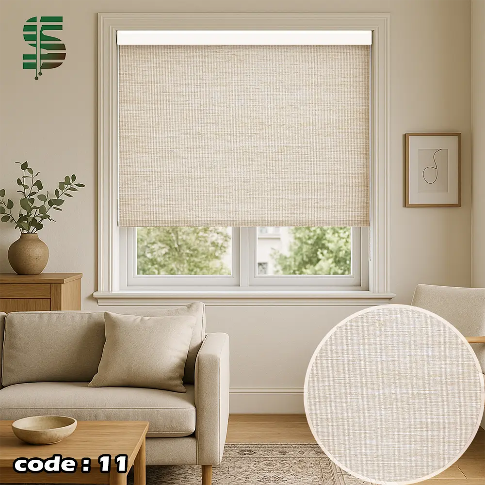 پرده شید طرح چوب کرم روشن کرافت مستر کد 11