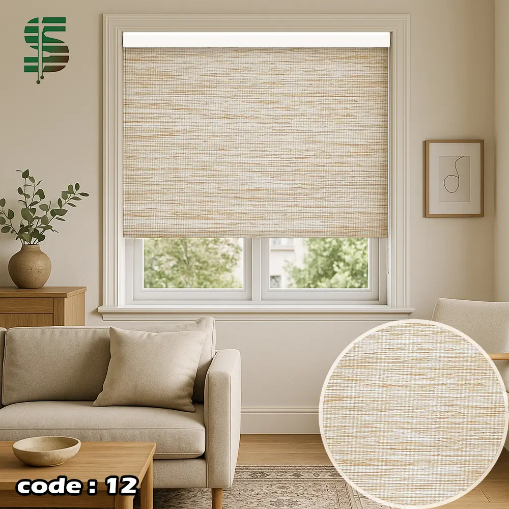 پرده شید طرح چوب کرم کرافت مستر کد 12