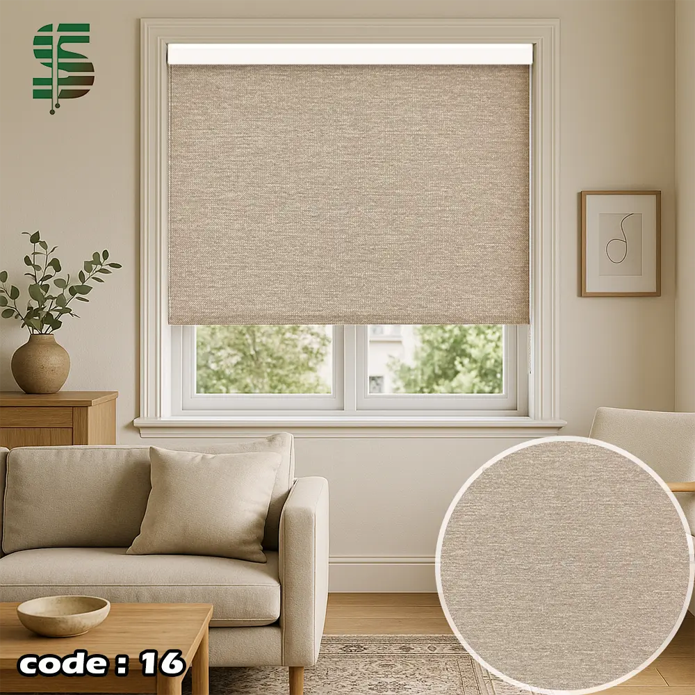 پرده شید طرح چوب کرم تیره کرافت مستر کد 16