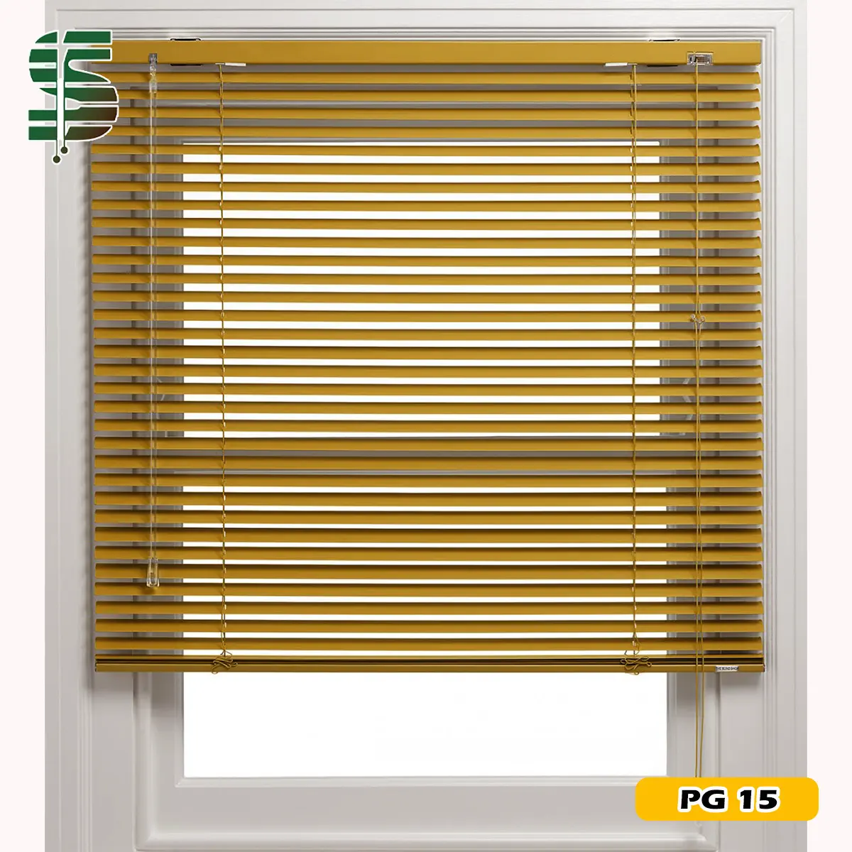 پرده کرکره فلزی ساده طلایی