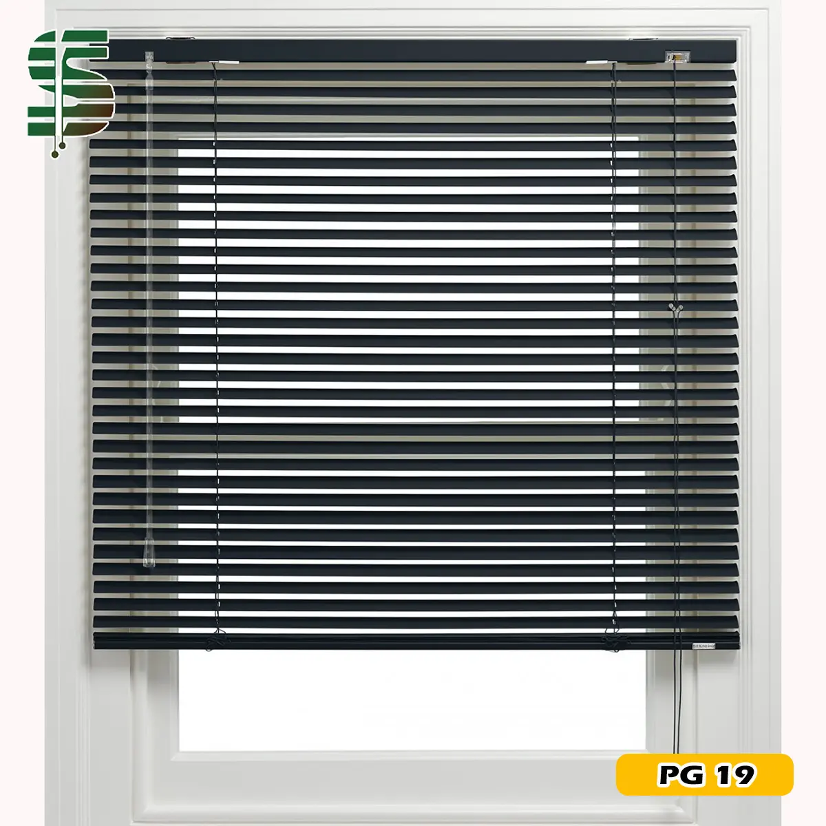 پرده کرکره فلزی ساده مشکی