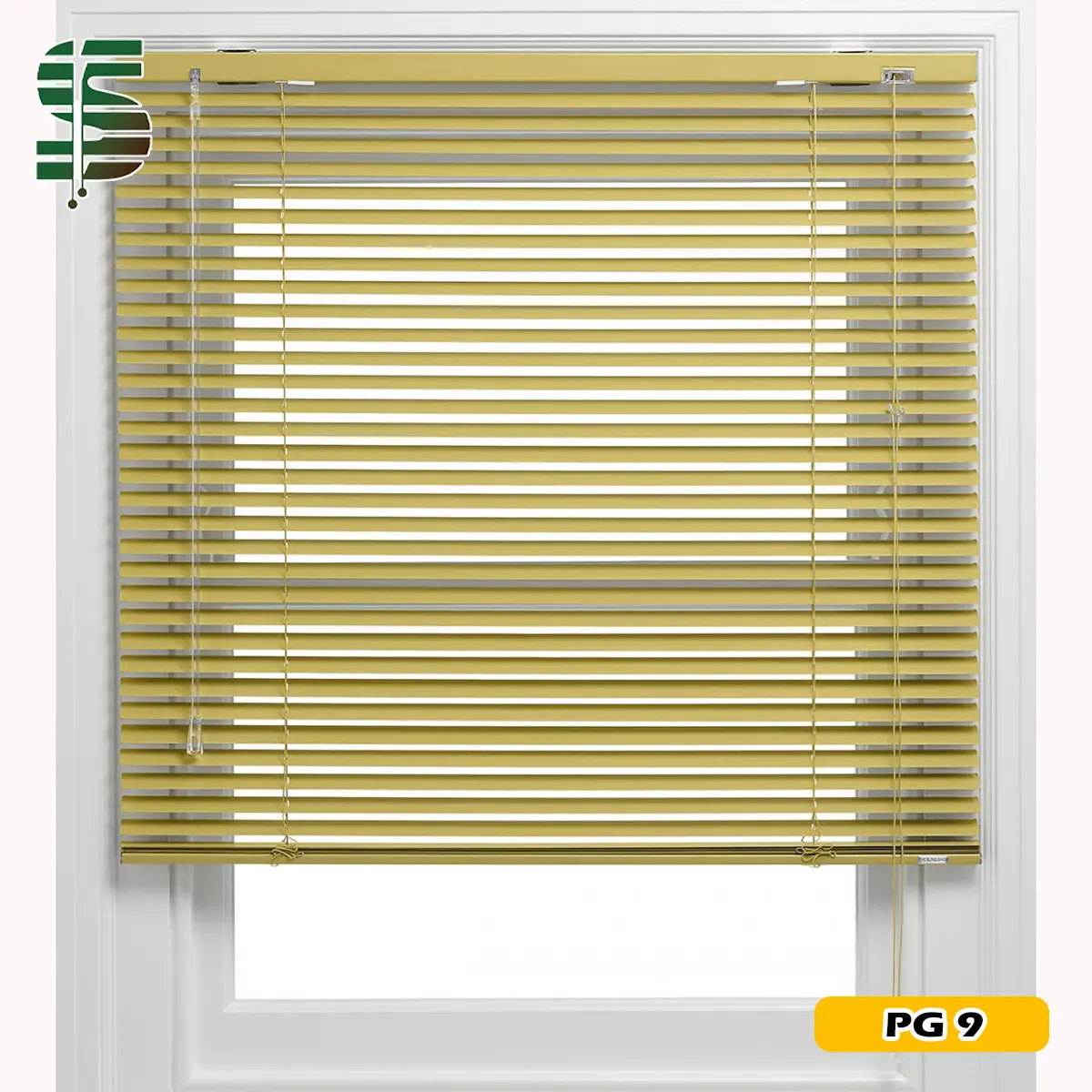 پرده کرکره فلزی ساده زرد