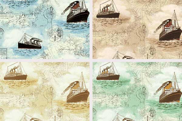 کاغذ دیواری طرح کشتی و دریا