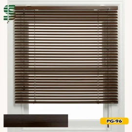 پرده کرکره فلزی طرح چوب قهوه ای سوخته