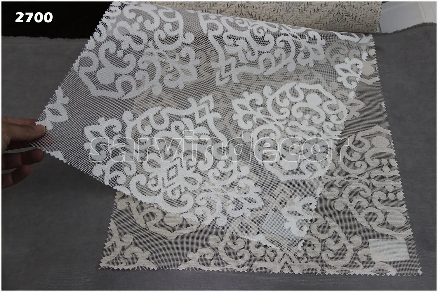 تصویر واقعی پرده شب و روز کد 2700 طرح گل کلاسیک