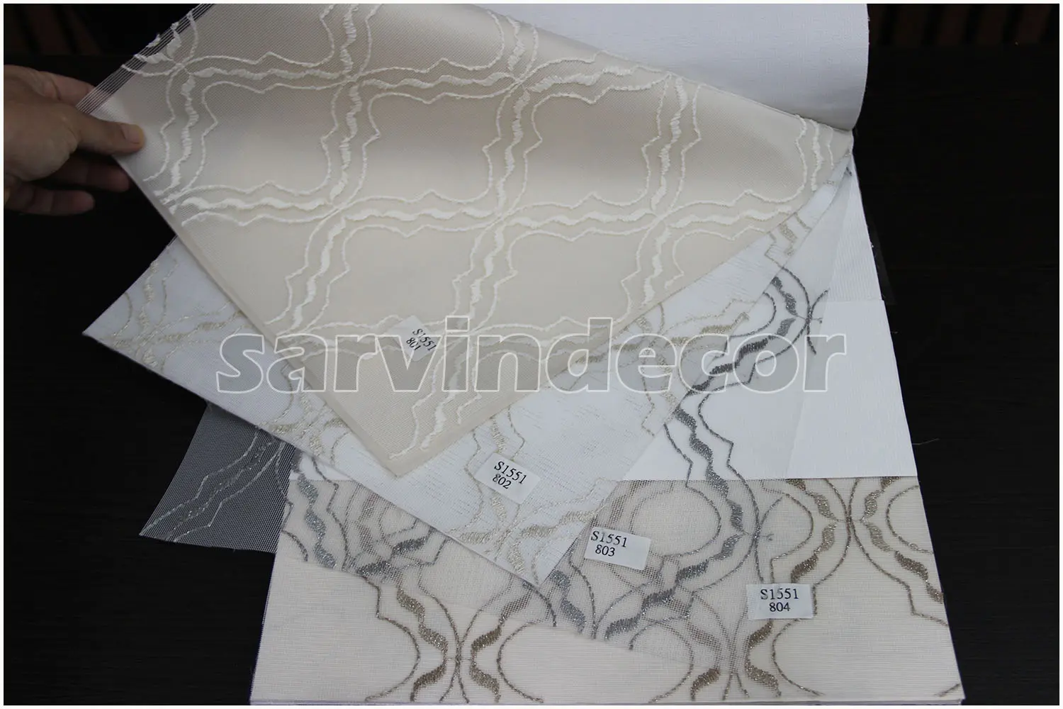 تصویر واقعی پرده شب و روز طرح داماسک کد s1551
