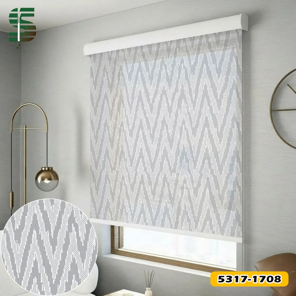 پرده شید سان اسکرین طرح دار خطوط هندسی کد 5318 در 4 رنگ
