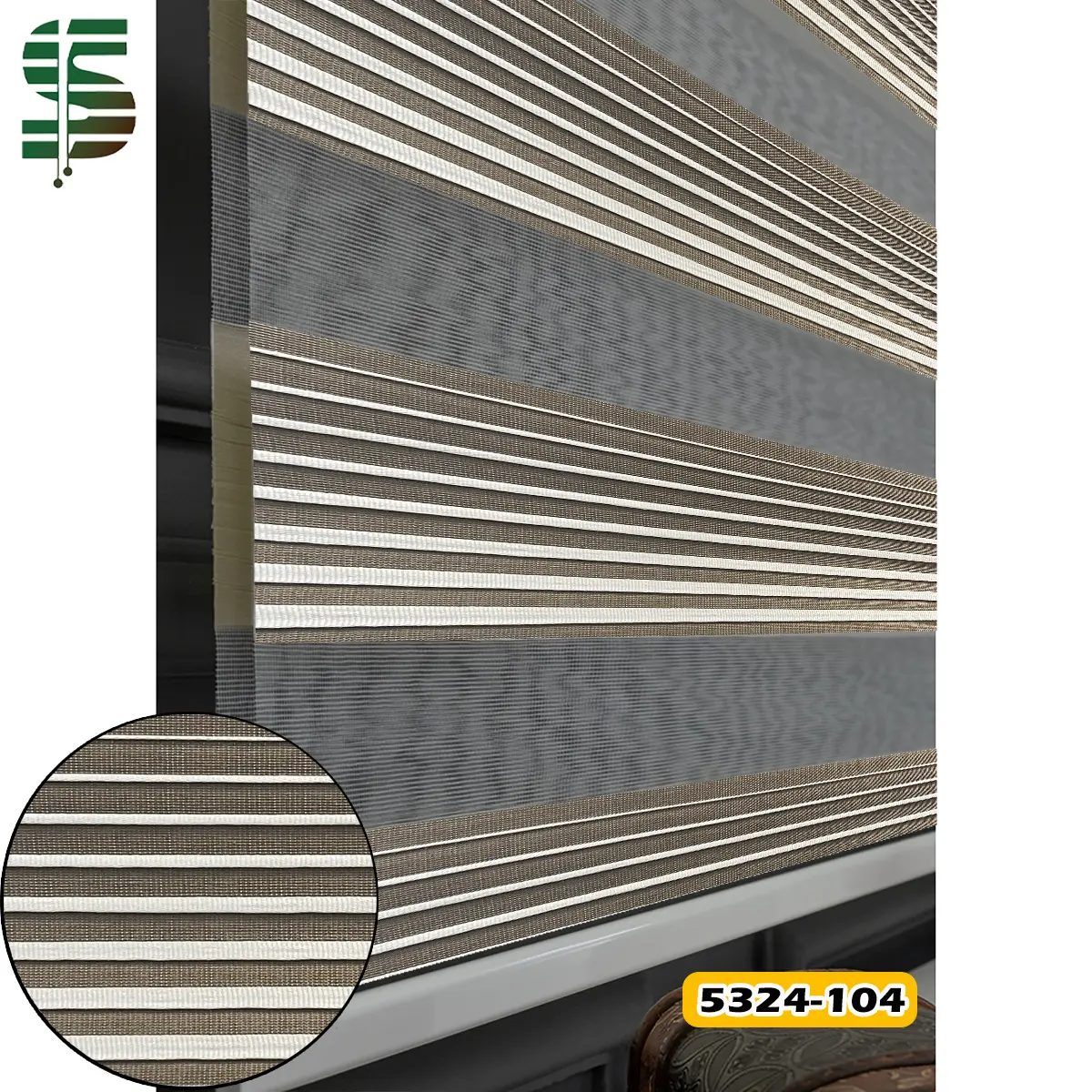 پرده زبرا پلیسه کد 5324 نسکافه ای