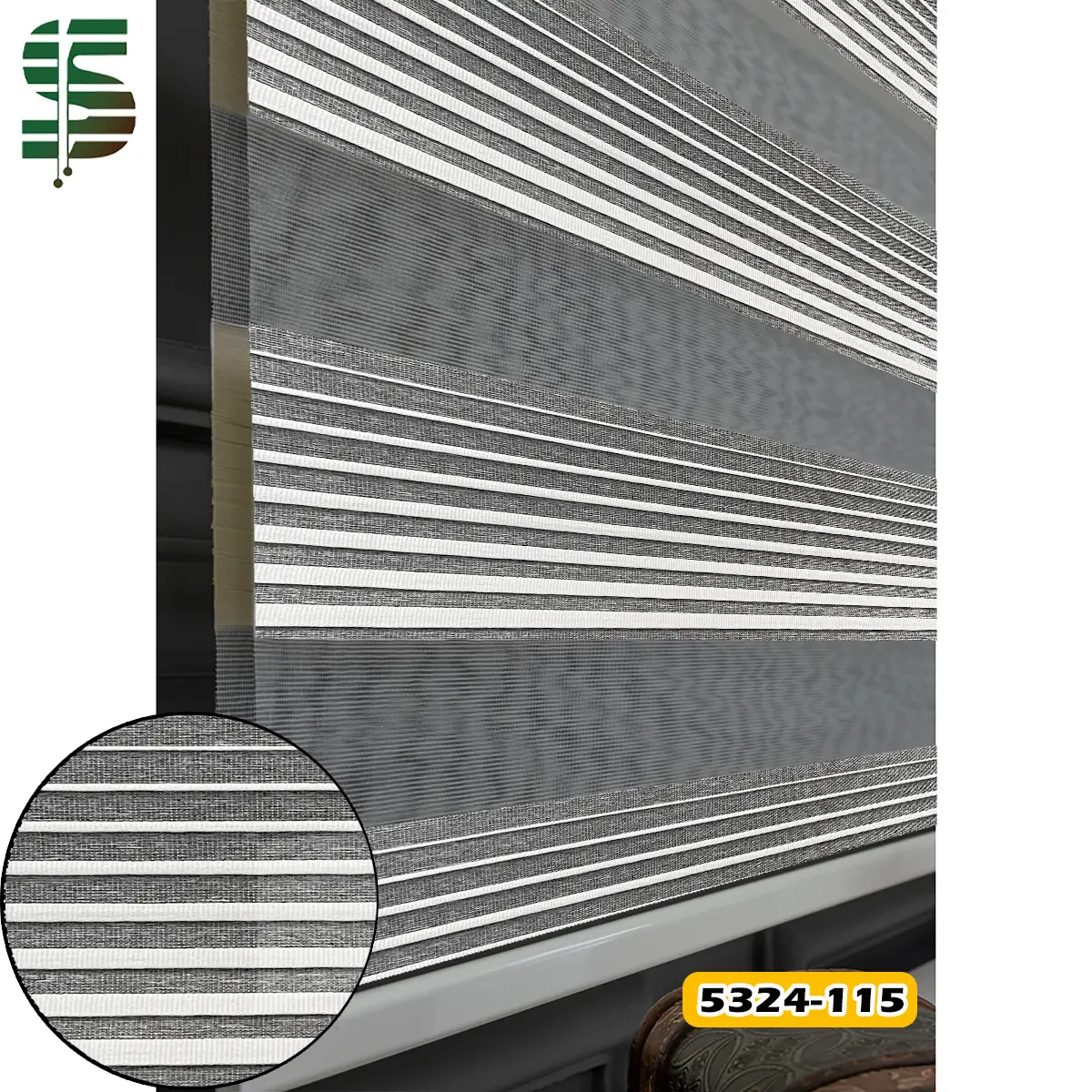 پرده زبرا پلیسه کد 5324 در 5 رنگ