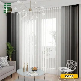 پرده ورتیکال زنبوری مشکی، طوسی و طوسی روشن z007