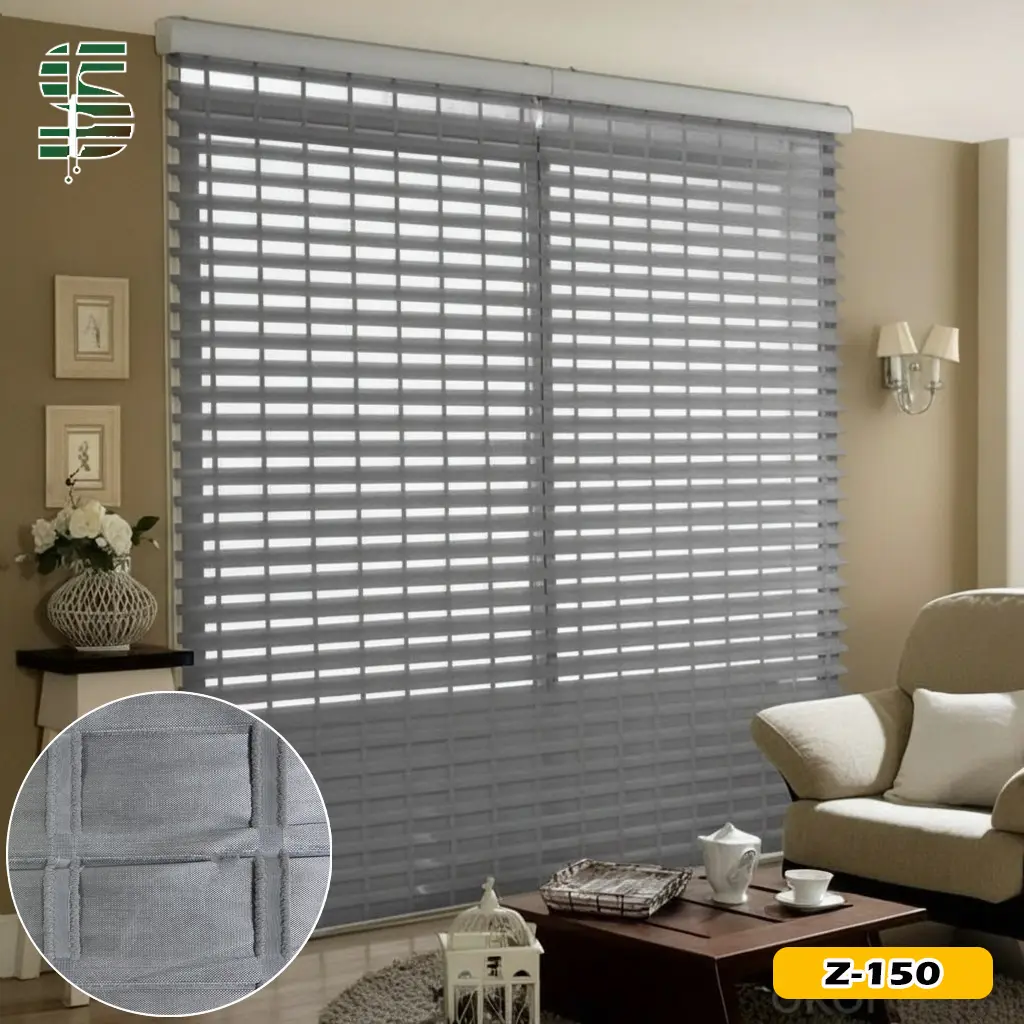 پرده اورسی مشبک زبرا باند در 6 رنگ