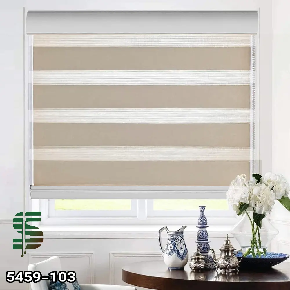 پرده زبرا ساده سرمه ای 5459