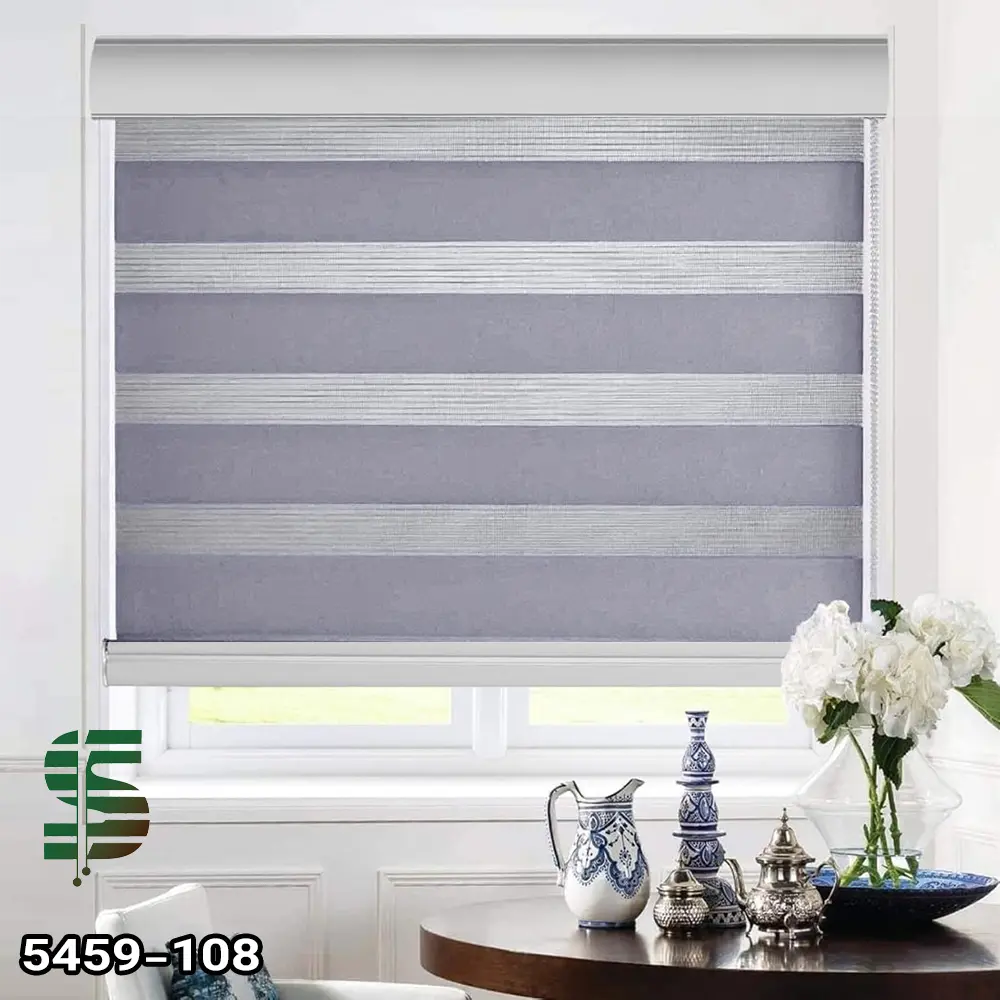 پرده زبرا ساده طوسی 5459