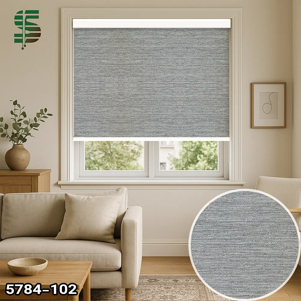 پرده شید لمه دار طوسی کد 5784