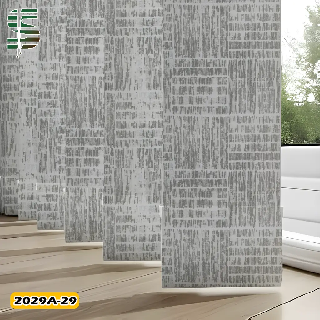 پرده لوردراپه طرح دار کد 2029A رنگ طوسی