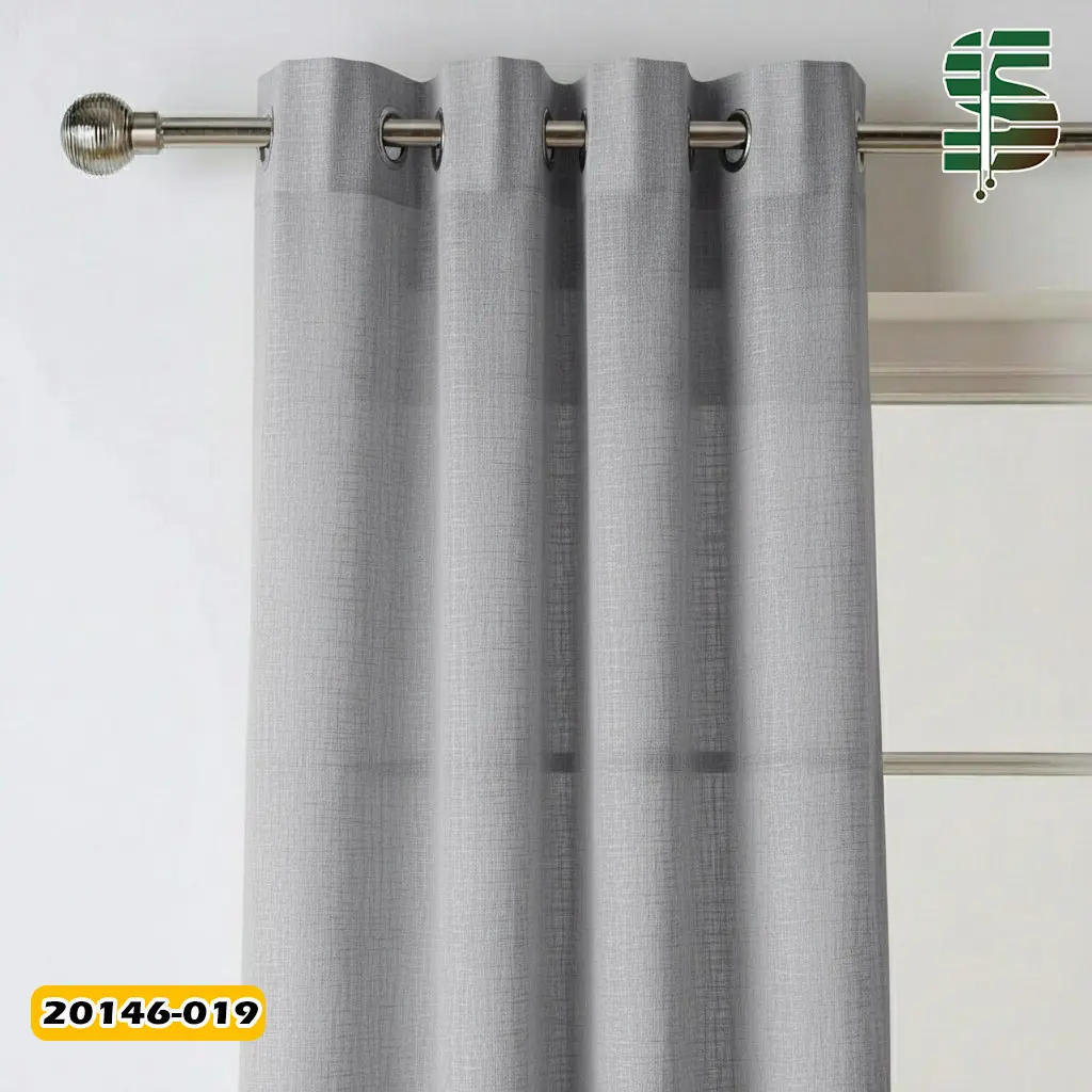 پرده حریر کتان طوسی