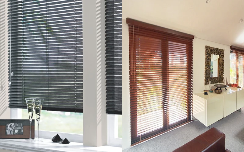 تفاوت پرده کرکره چوبی و فلزی از نظر ظاهر و جنس متریال