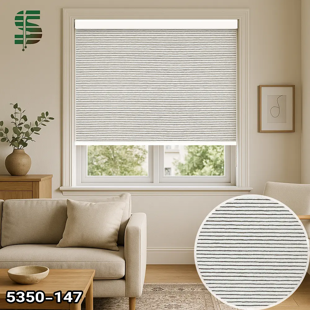 پرده شید راه راه کرم روشن 147