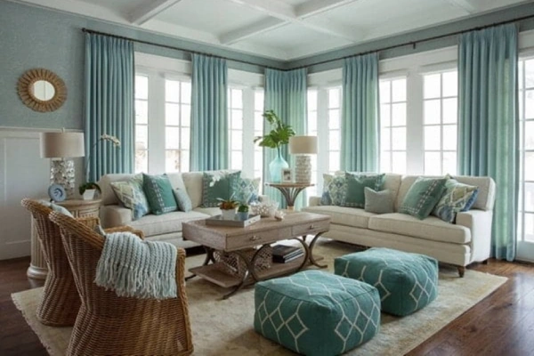 آیا انتخاب رنگ آبی برای پرده پذیرایی خانه مناسب است؟