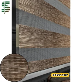 پرده زبرا طرح چوب نسکافه کد 2127