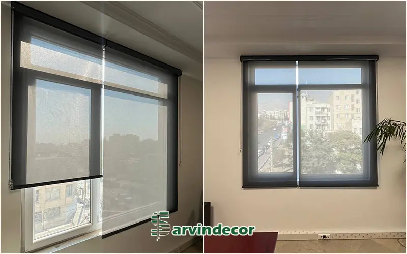 پرده شید اسکرین قهوه ای