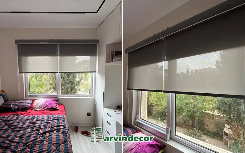 پرده شسد سان اسکرین طوسی تیره