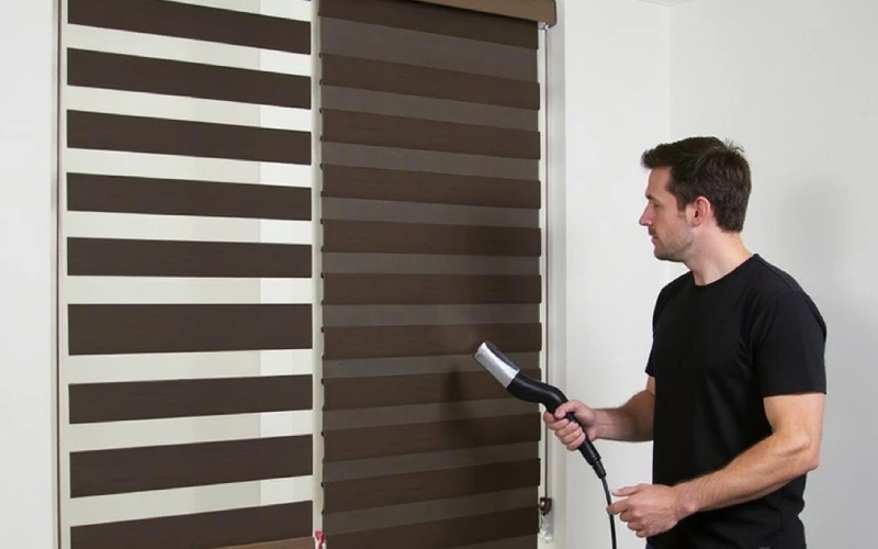 شستشوی پرده زبرا در منزل با بخارشوی و بدون نیاز به باز کردن پرده