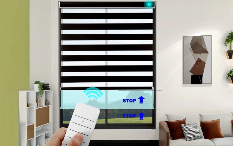 پرده زبرا برقی ریموت دار برای کنترل راحت نور