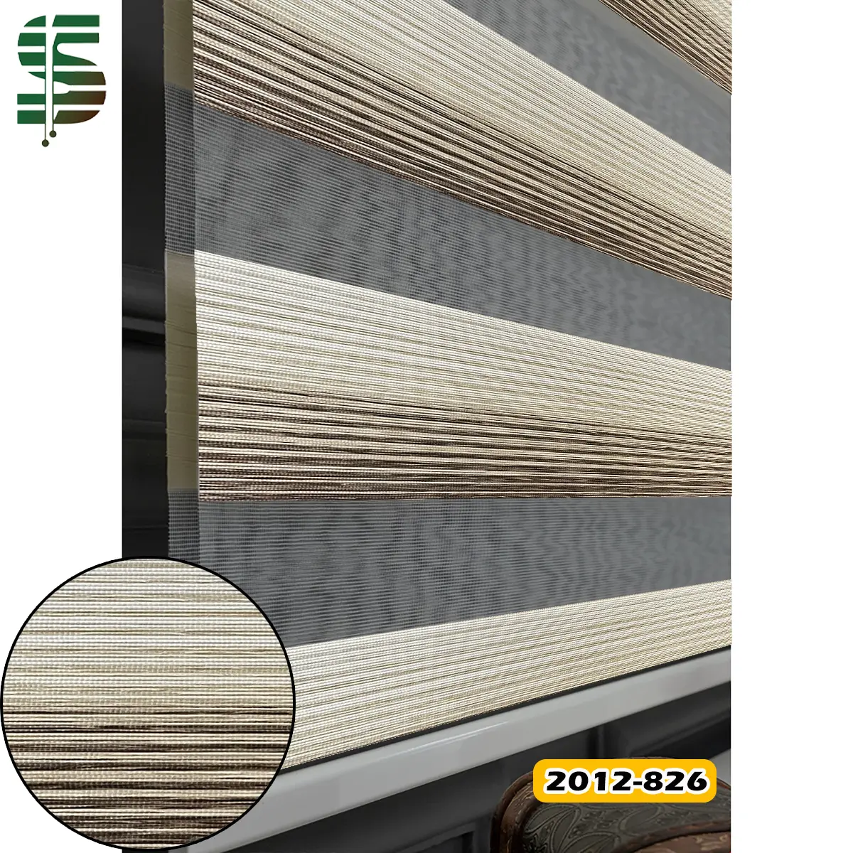 پرده زبرا طرح چوب کرم کد 2012