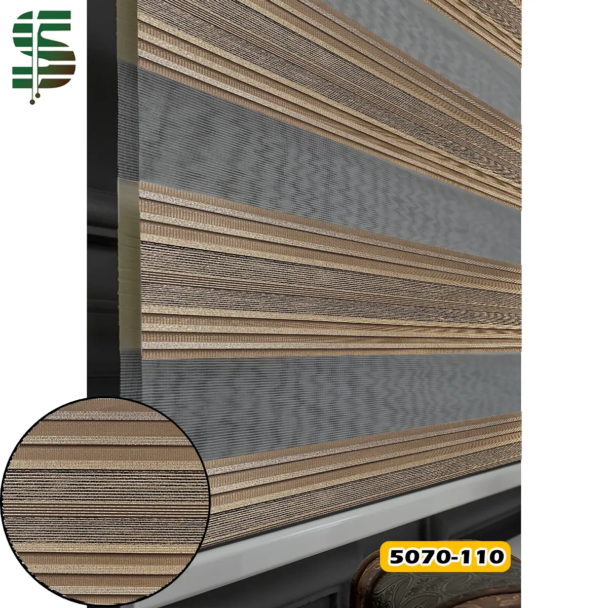 پرده زبرا پلیسه کد 5070 در 3 رنگ