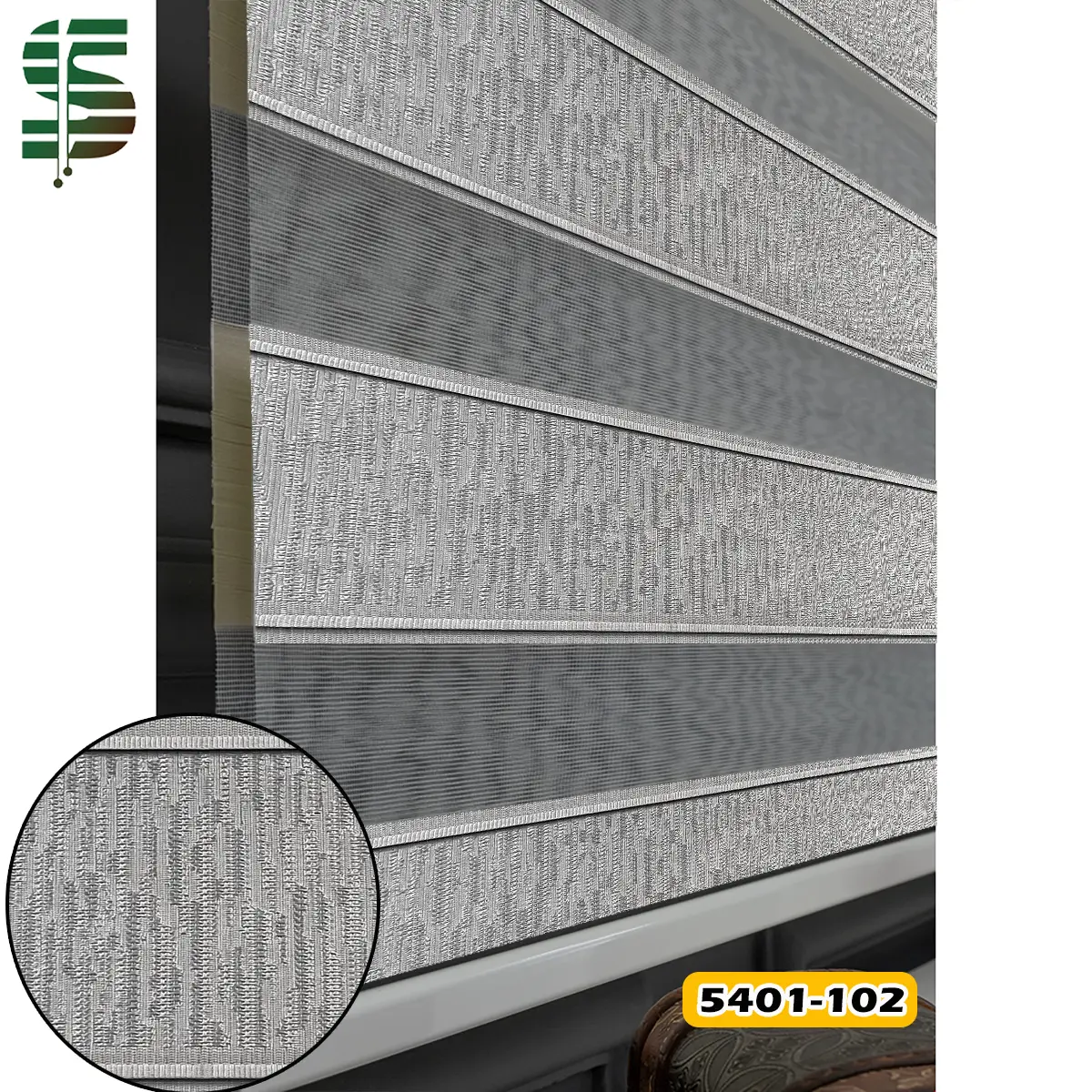 پرده زبرا ساده 5401 طوسی