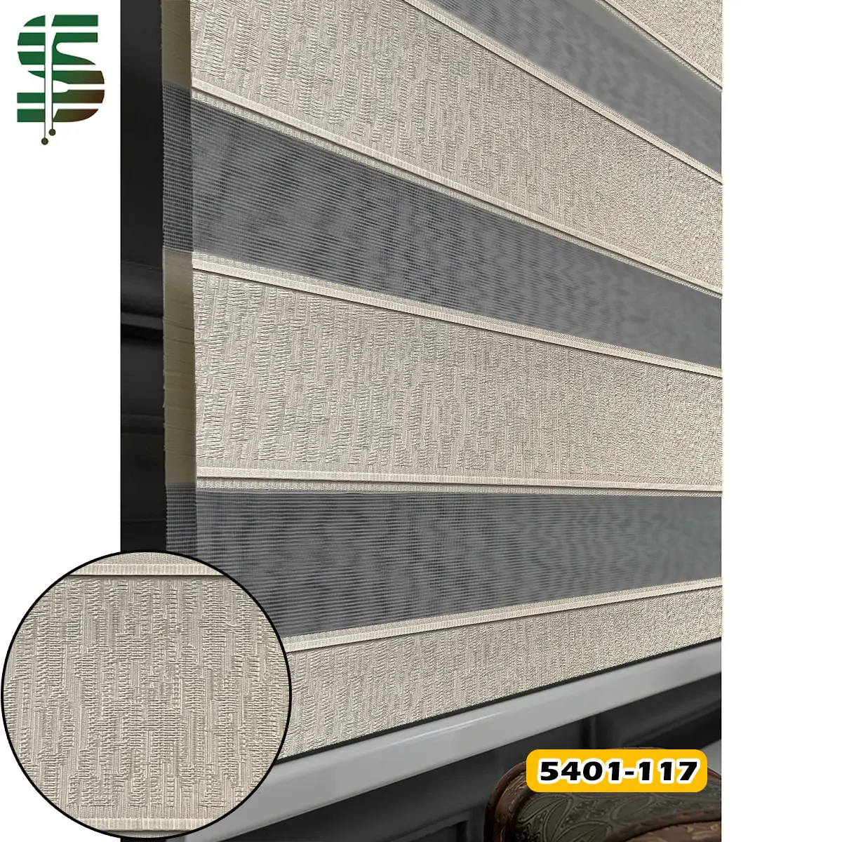 پرده زبرا ساده 5401 کرم روشن