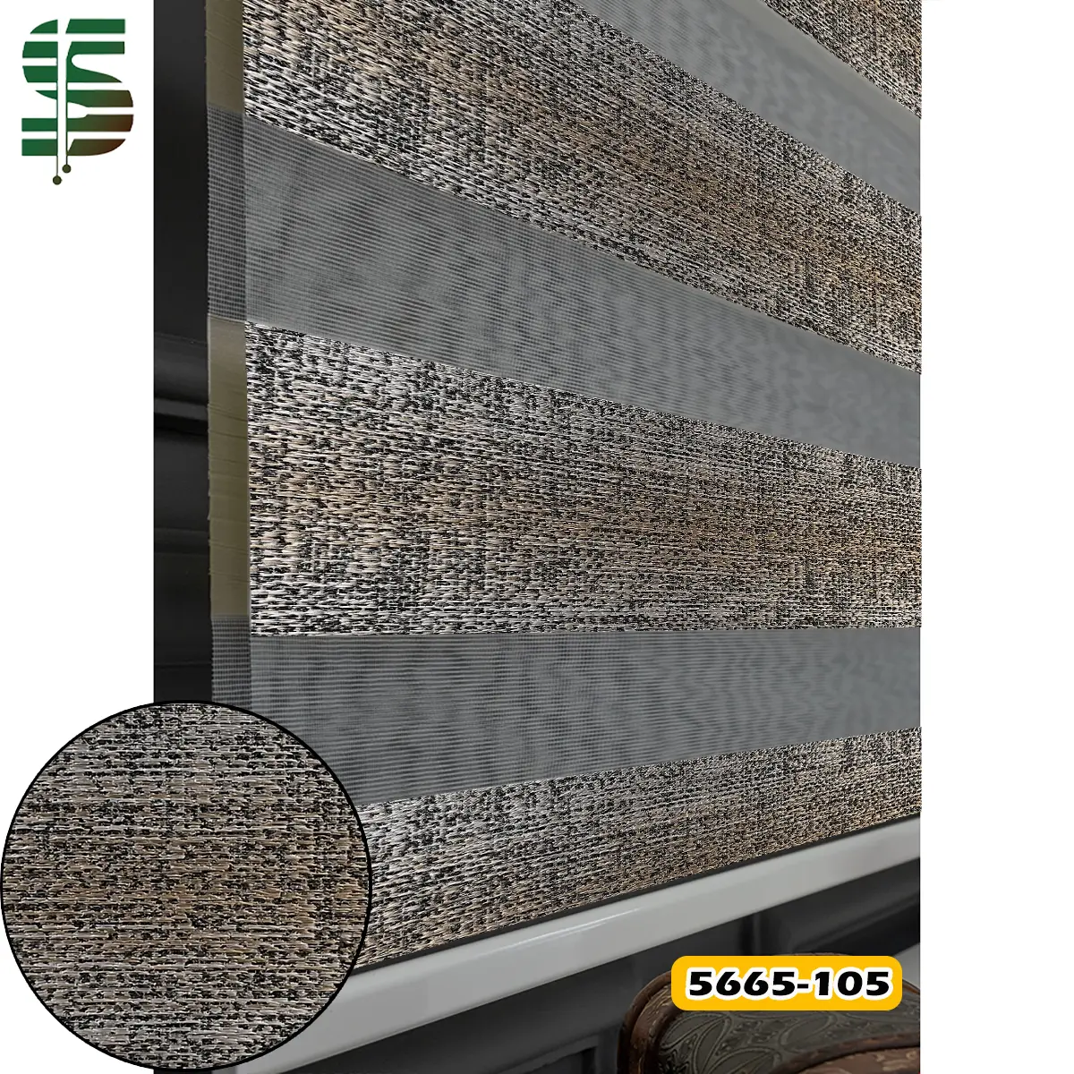 پرده زبرا پتینه پیلی دار کد 5665 در 5 رنگ