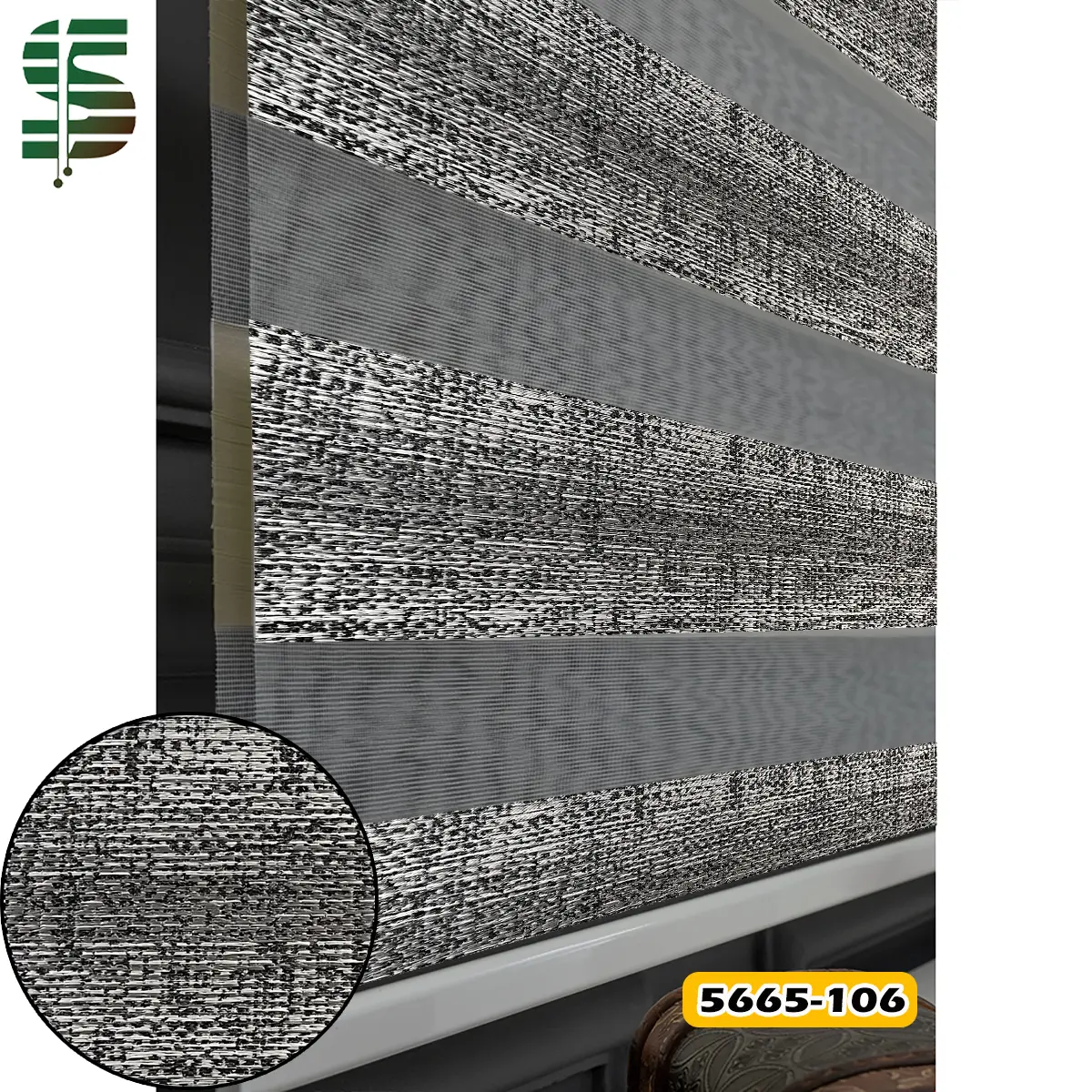 پرده زبرا پتینه 5665 طوسی