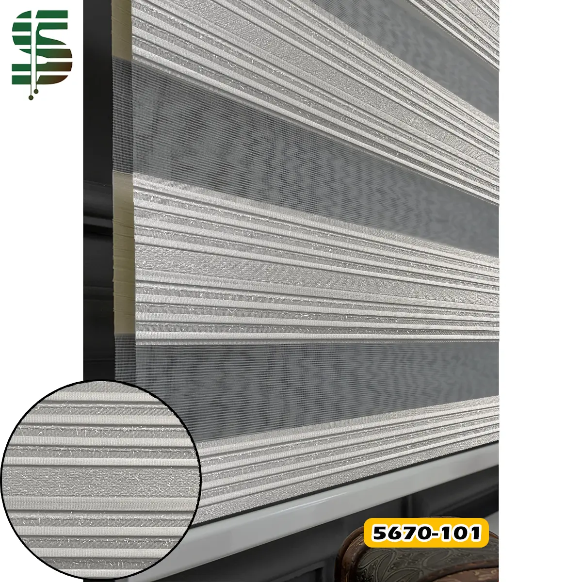 پرده زبرا پلیسه شاین دار کد 5670 در 5 رنگ