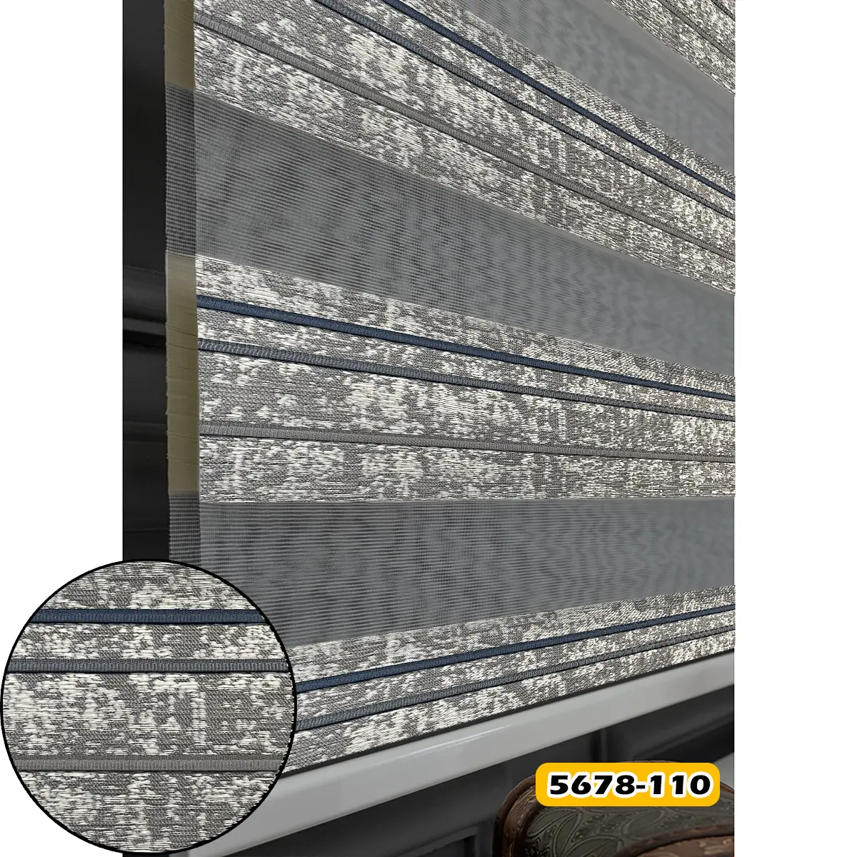 پرده زبرا پتینه پیلی دار کد 5678 در 5 رنگ