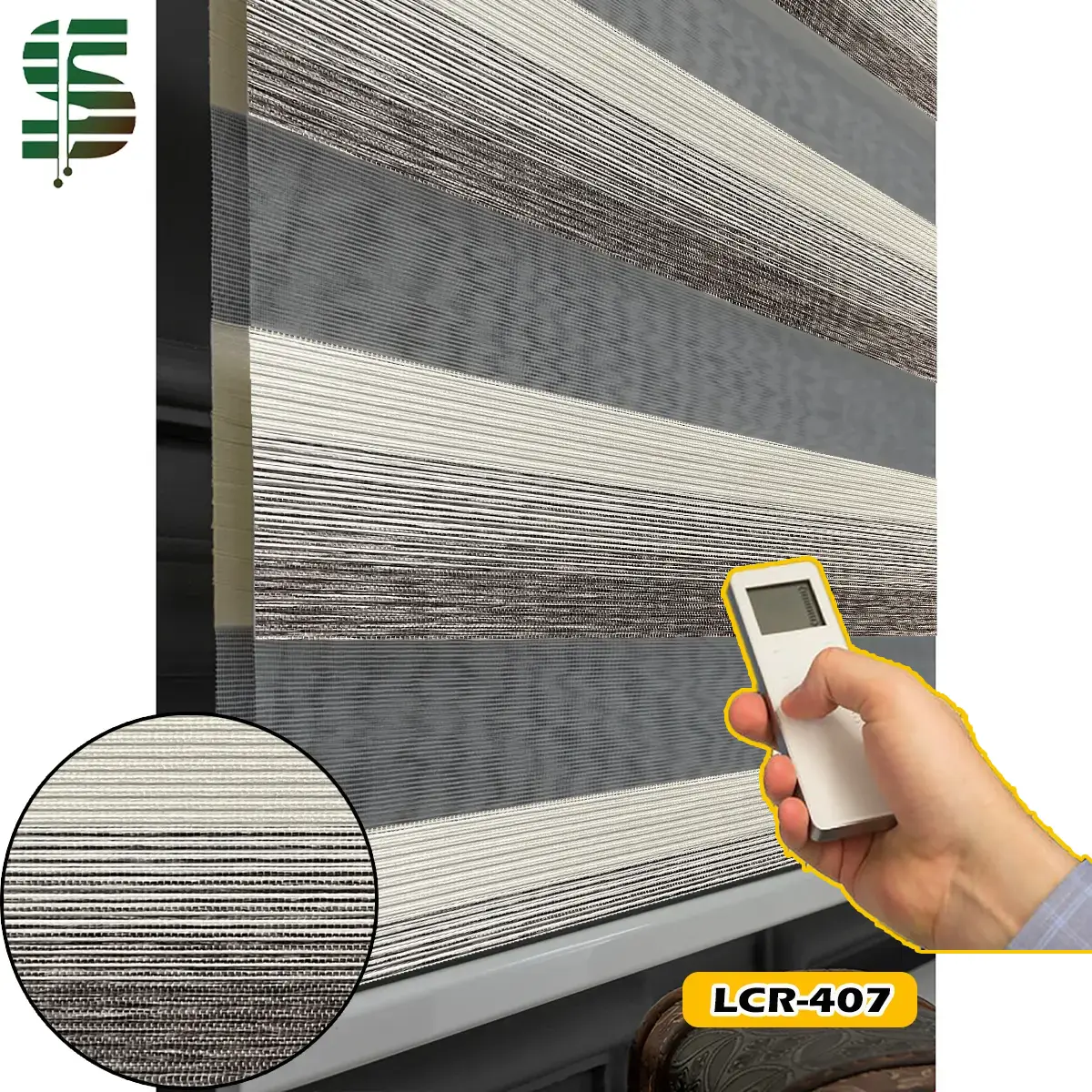 پرده زبرا برقی سه رنگ lcr کرم قهوه ای