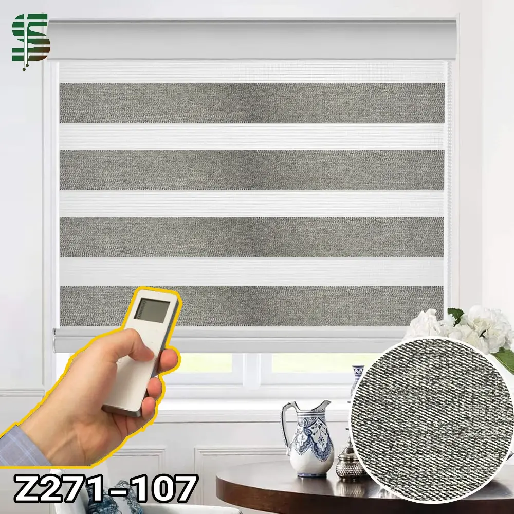 پرده زبرا برقی بلک اوت کد z271 رنگ خاکی