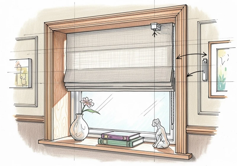 طرح طراحی داخلی با نصب پرده رومن که بدون اشغال زیاد فضا با دکوراسیون هماهنگ است