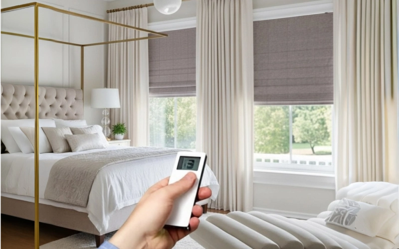کنترل همزمان پرده‌های برقی اتاق خواب با یک ریموت