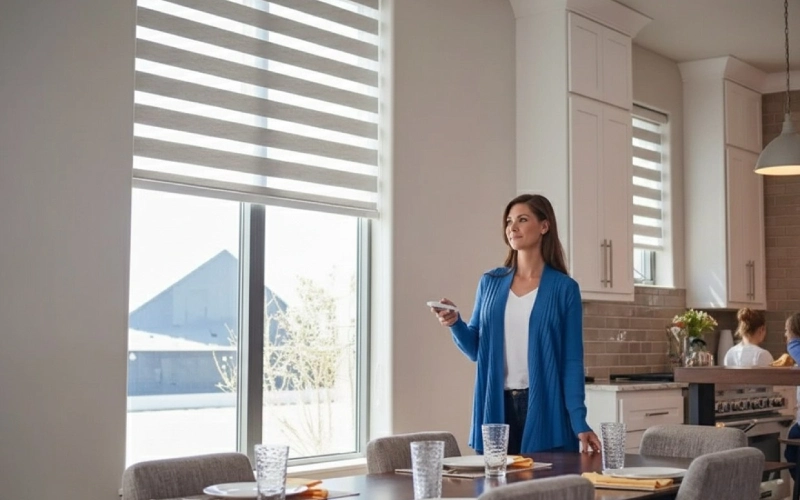 استفاده از ریموت چند کاناله پرده برقی در کافه و رستوران