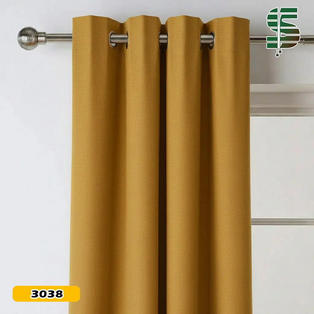 پرده پانچ کتان هازان خردلی