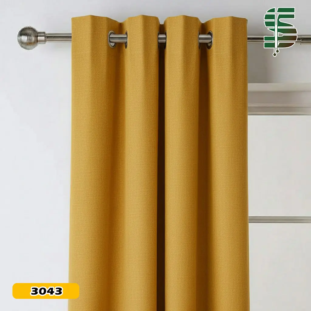 پرده پانچ کتان هازان زرد انبه ای