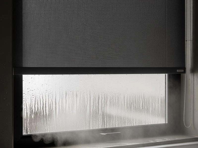 فضای مرطوب با پرده شید بلک اوت ضد رطوبت، مناسب استفاده در محیط‌های با رطوبت بالا