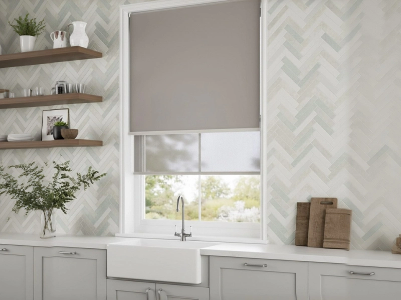 پرده شب و روز برقی در آشپزخانه، امکان کنترل آسان نور و ایجاد فضای کاربردی