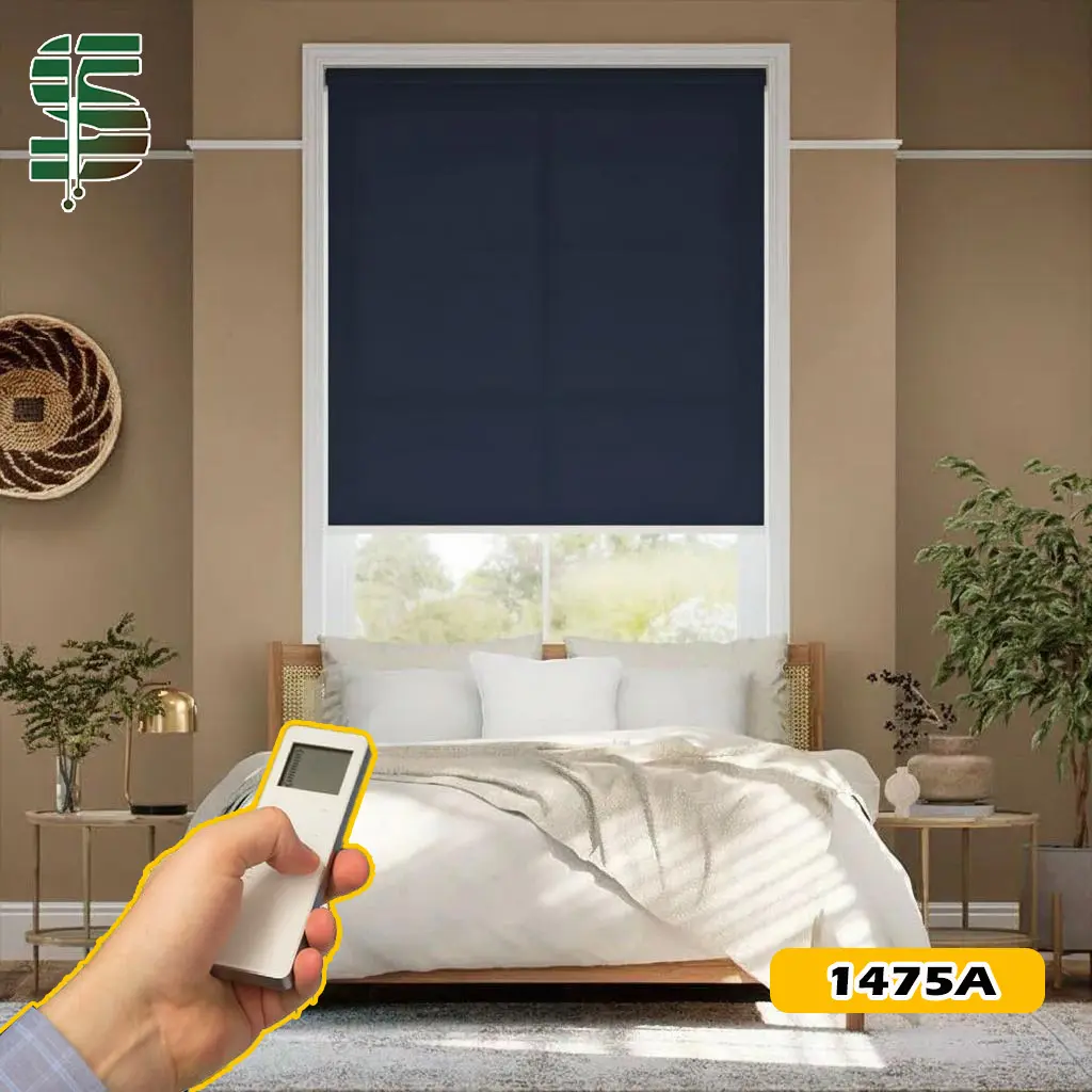 پرده شید ساده ترک موتور دار سورمه ای